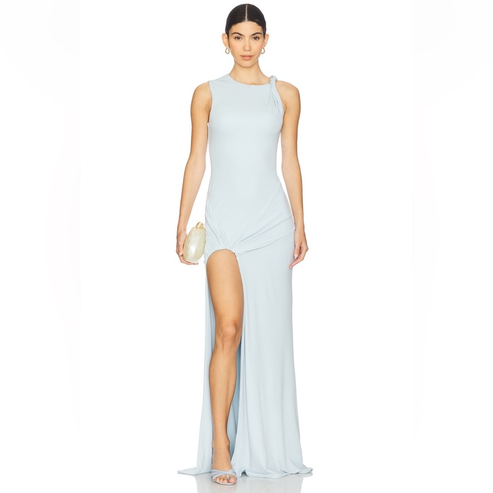 Camila Coelho Asymmetrical Light Blue Dress